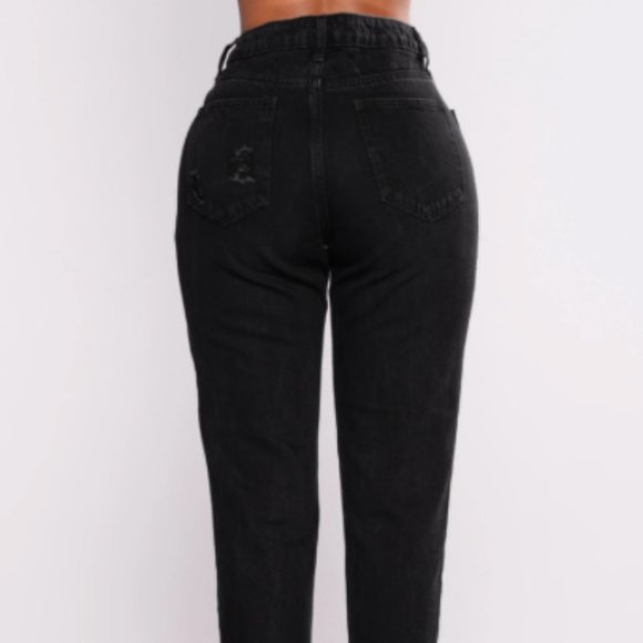 Black Jeans - Boyfriend Jeans - Black - Picture 3 of 5